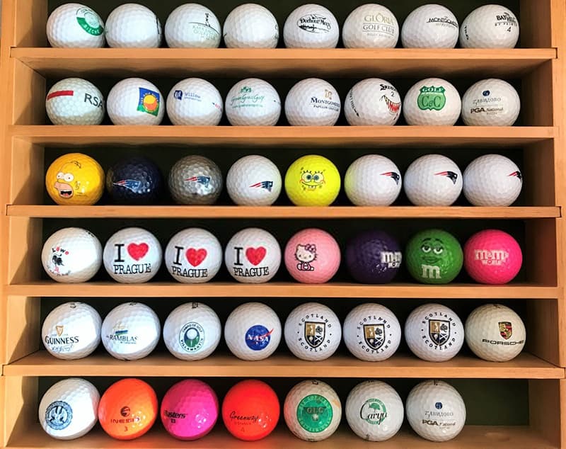 golf balls with their markings