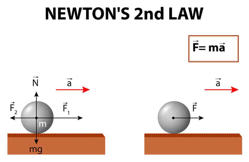 A golf ball's weight obeys Newton's second law