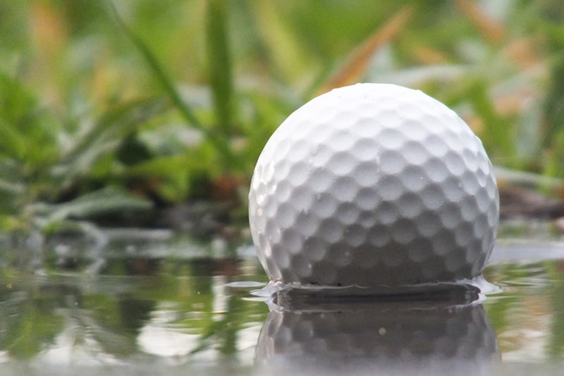 Golf balls can get waterlogged