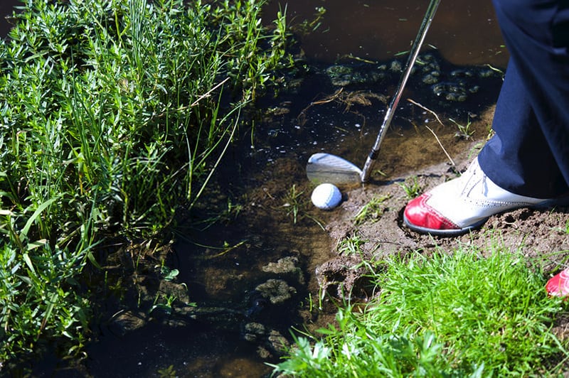 Wet golf ball makes a difference