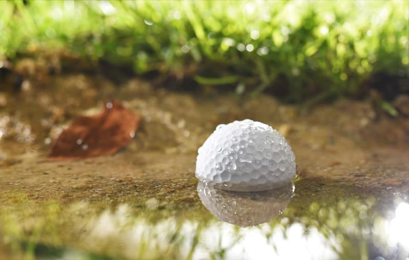 Wet golf balls are not waterlogged golf balls